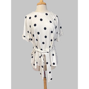 WORTHINGTON Polka Dot Tie Waste Top Size XXL